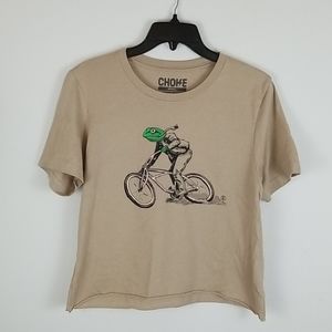 Frog Raw Hem Graphic Tee -Small